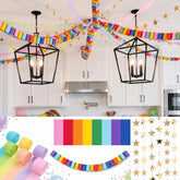 VROTXCZ 612-pcs paper chain kit rainbow strips