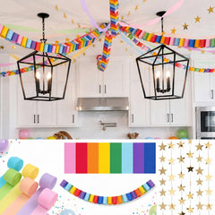 VROTXCZ 612-pcs paper chain kit rainbow strips