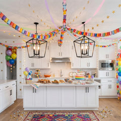 Rainbow paper chain strips 3x8 inches in kit