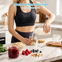 Vtopmart 10oz glass jar for overnight oats with bamboo lid for storage