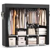 VTRIN portable closet hanging clothes with four shelves and four rods