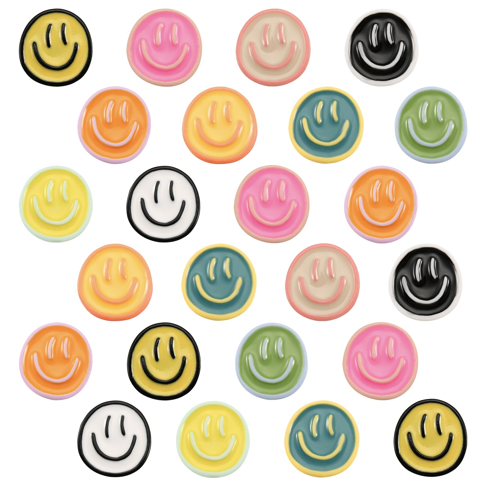 VZZNN 24 Pcs smiley face whiteboard magnets on surface