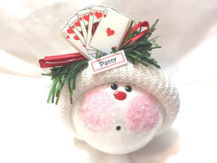 Personalized handmade tag on poker ornament W201 Townsend