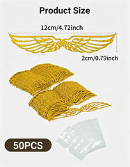 Laser-cut hollow design wings topper for cupcakes