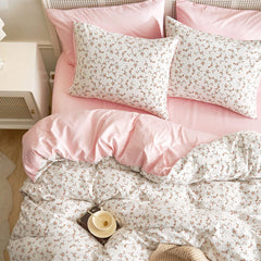 Packaging for Wake In Cloud Floral Comforter Set pink full size 3 piece