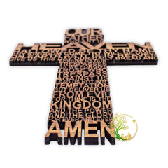 Wall mounted cross olive wood Bethlehem 10x7 inches