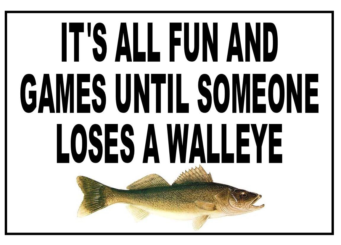 Walleye Fishing Magnet 3-1-2x5 inches decorative magnet