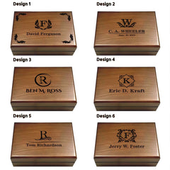Walnut wood memory box with black interior