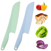 Wanmu lettuce knife 11 inch blue green 2-pack