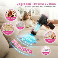 25000PA cyclonic suction close up on vacuum