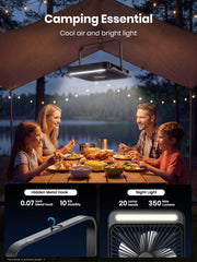 Warmco D4 2-in-1 camping fan and lantern