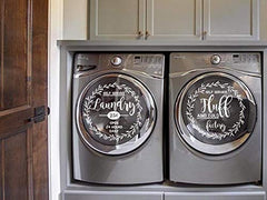 Two-piece vinyl decal for washing machine and dryer