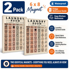 Washing machine reference chart magnet for clothing care