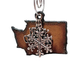 Washington Christmas Ornament rustic steel state shape