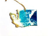 Washington Holiday Ornament 4 Inch Resin Art with Real Beach Sand
