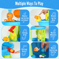 Multilevel water table designed for backyard play
