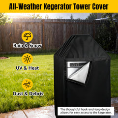 Waterproof kegerator tower cover for single or dual taps