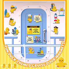 Watersay cruise ship doors magnets closeup yellow ducks