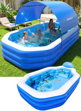 WaveHaven 2026 inflatable pool with canopy front view