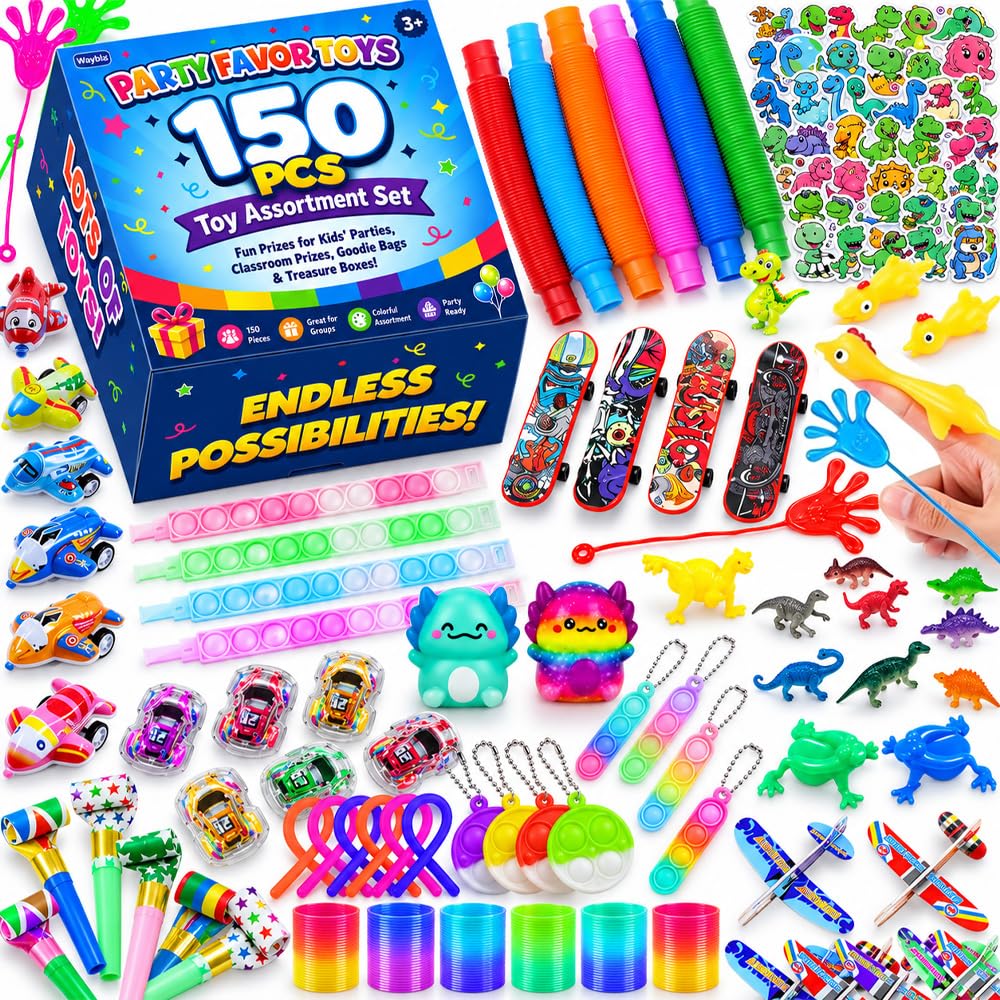 Waybla 150 PCS Party Favor Toys assortment for kids