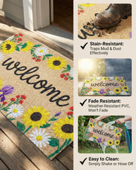 WCQCW easy-clean door mat sunflower motif