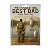 We Hooked The Best Dad Angling Plaque desk display with kids' names