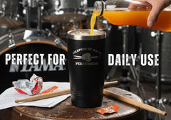 Drummer gift tumbler in matte black finish