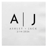 Wedding cocktail napkins personalized 5x5 inches white