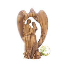 Handcrafted in the Holy Land olive wood statue