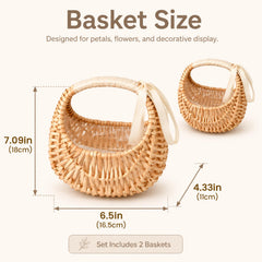 Wedding flower girl basket in willow woven style
