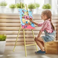 Adjustable height tripod easel for signs posters and mirrors