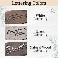 Back stained birch wood wedding sign 24x36