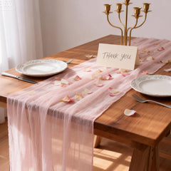 Wedding decor pink cheesecloth runner pack of 2 for ceremonies