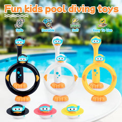 Three diving duck rings included in WeeHomm set for kids pool play
