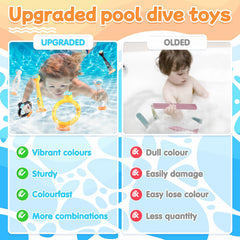 Three floatable dual-colored ducks for underwater play