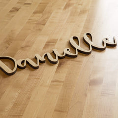 Nursery decor wooden name sign Weekday Script
