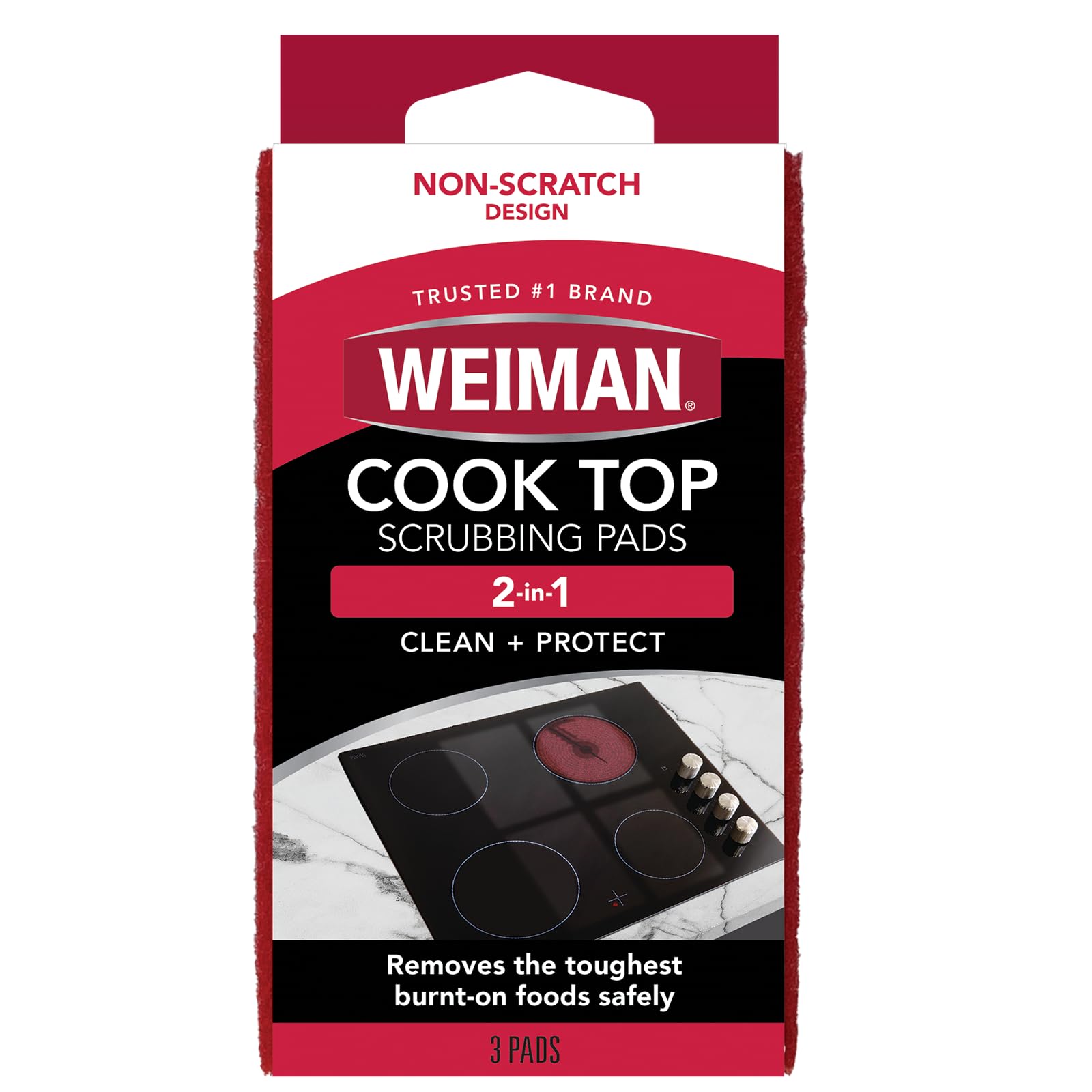 Weiman cooktop scrubbing pads 3 count packaging