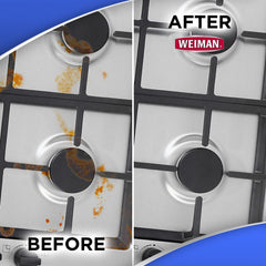 Weiman knobs drip pans and grates cleaner