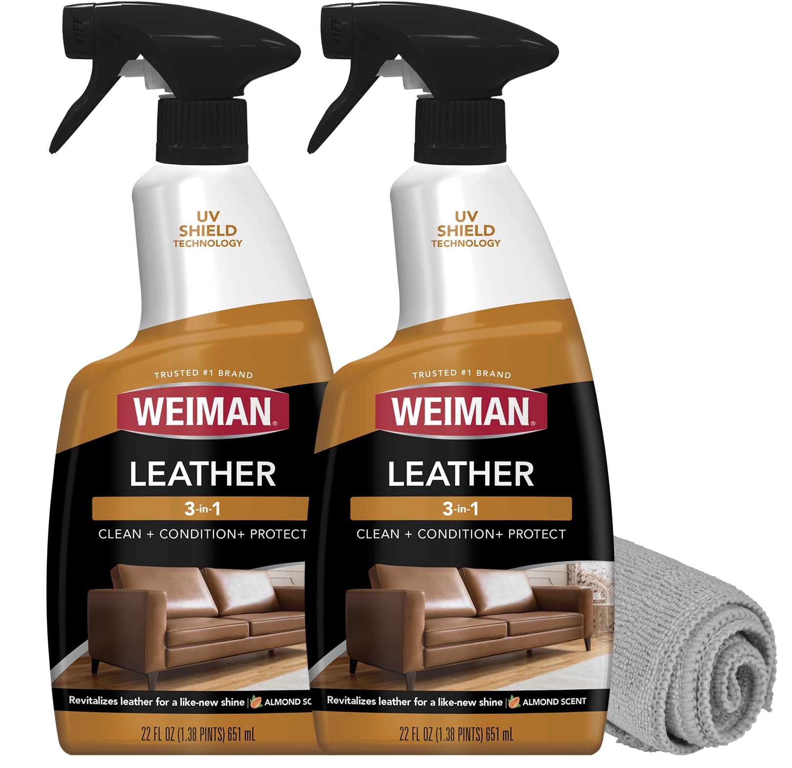 Weiman leather cleaner conditioner protector 2 pack packaging