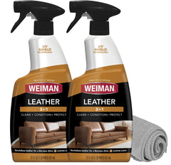 Weiman leather cleaner conditioner protector 2 pack packaging