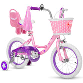 WEIZE Girls Kids Bike 14-16-18 inch training wheels side view