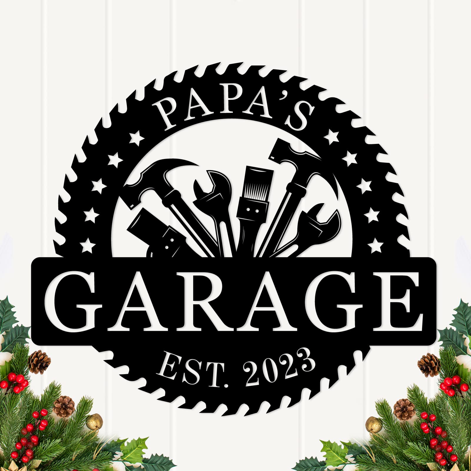 Welcome Name's Garage Sign metal wall decor