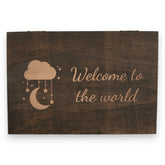 Welcome to the World Memory Box walnut finish