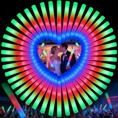 wellent 70pcs LED foam glow sticks bulk packaging