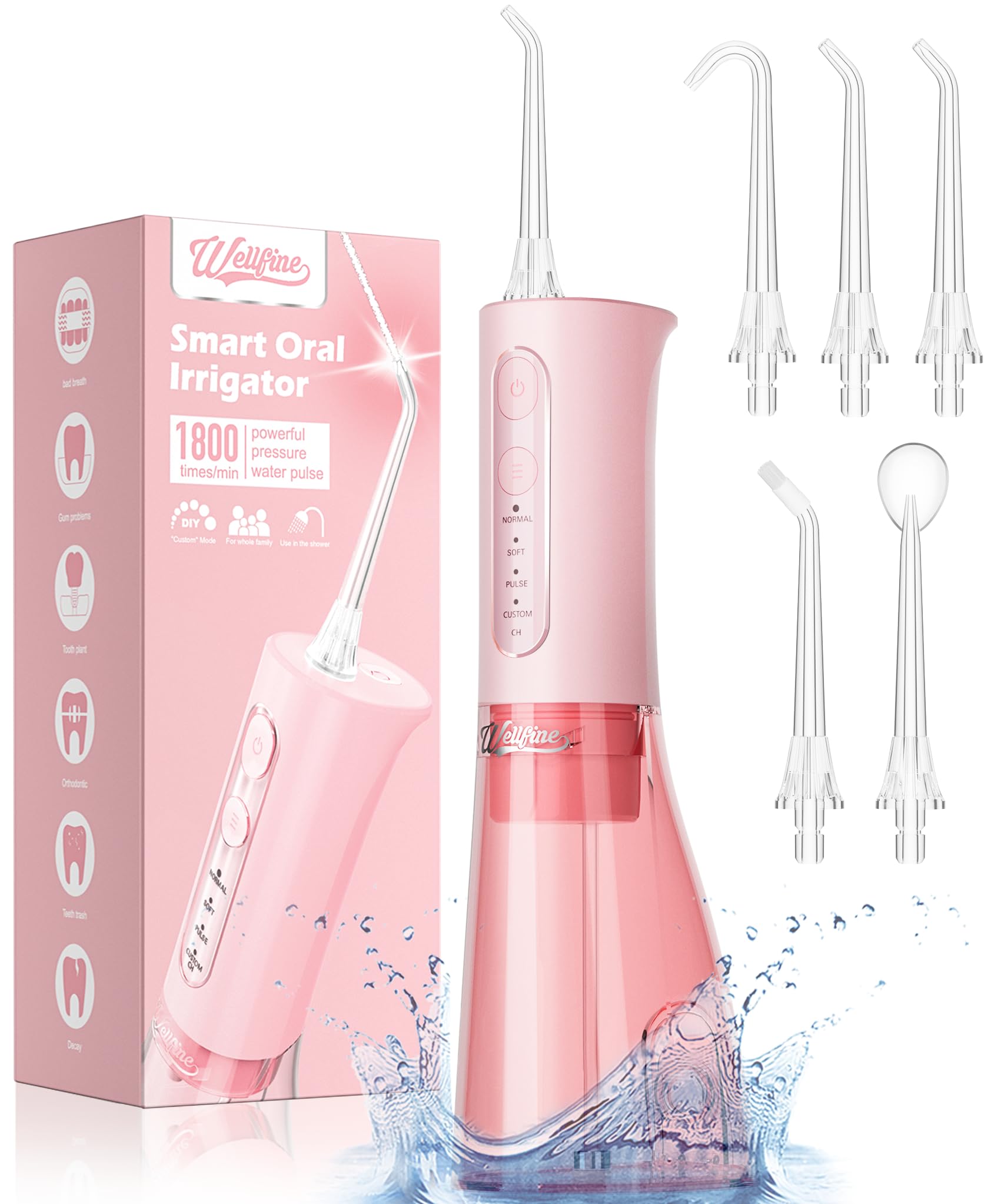 WELLFINE Water Dental Flosser Teeth Pick cordless travel model