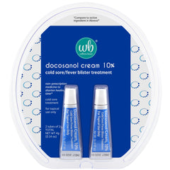 Wellness Basics Docosanol Cream 10% two-tube package cold sore treatment