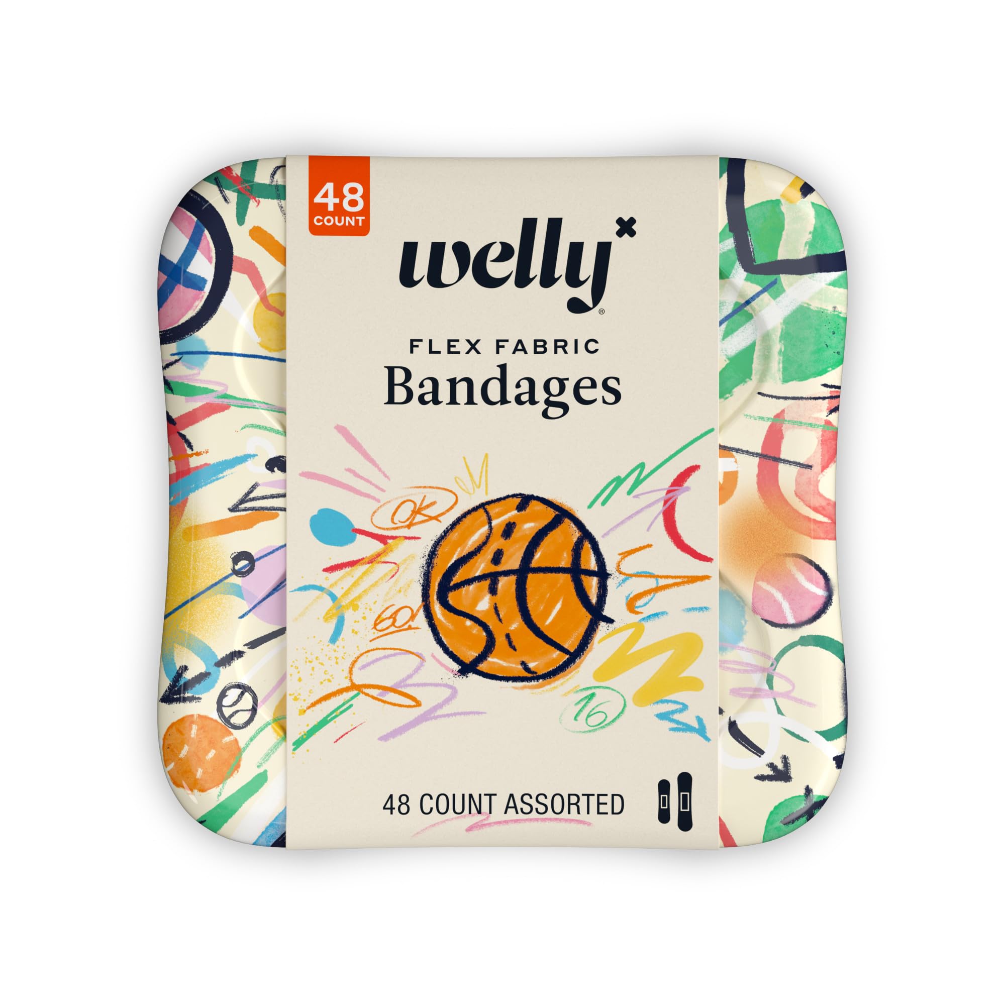 Welly Bandages adhesive flexible fabric 48-count pack