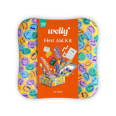 Welly First Aid Kit 130 Count compact tin with assorted bandages