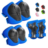 Wemfg kids protective gear set knee pads elbow pads and wrist guards in blue