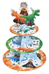 WERNNSAI 3-Tier dinosaur cupcake stand front view